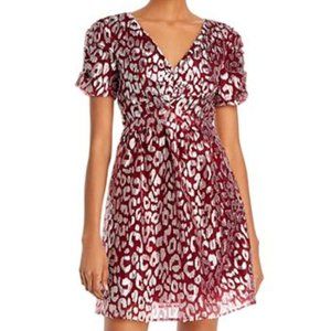 AQUA Metallic Leopard-Pattern Dress